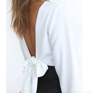 Deep V wrap top blouse